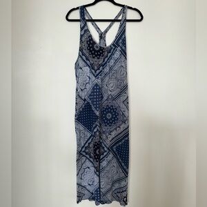 Ralph Lauren Navy and White Paisley Dress